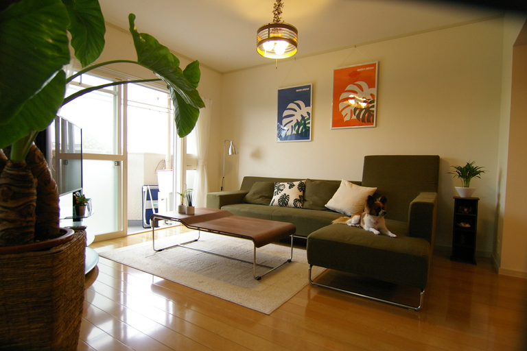 リビング。廣瀬慶二設計。